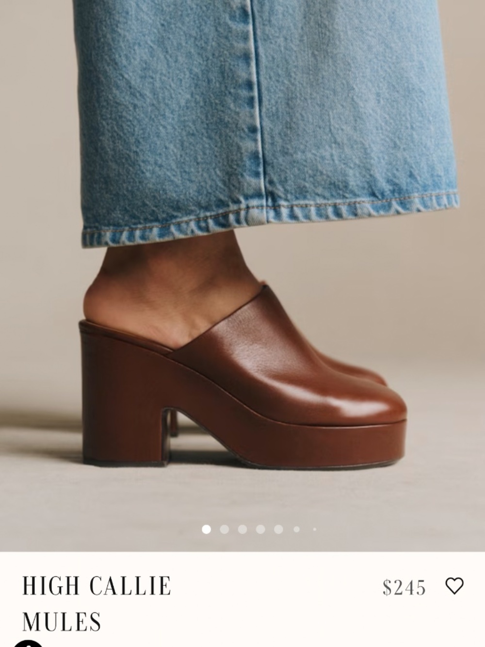 Sezane High Callie Mules Vintage Mocha - Size 39